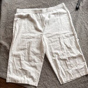 DKNY Linen Blend Crop Pant 2X